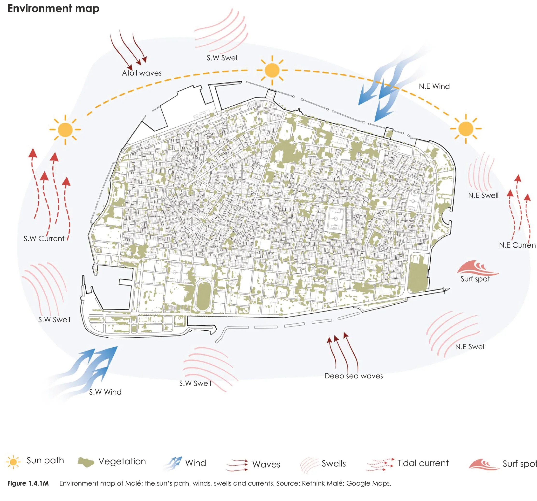 Page from the book: 1.4 Environment and climate, Malé. Its text is given below, under "Read this page as text".