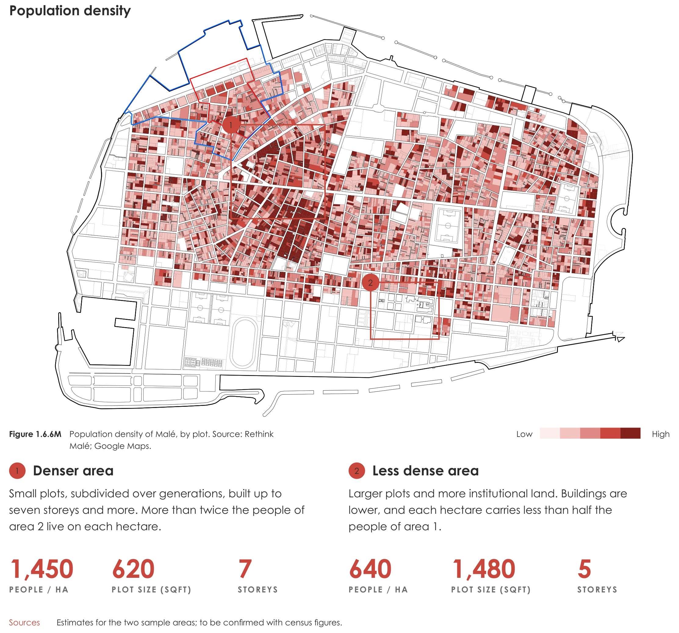 Page from the book: 1.6 Urban form and built environment, Malé. Its text is given below, under "Read this page as text".