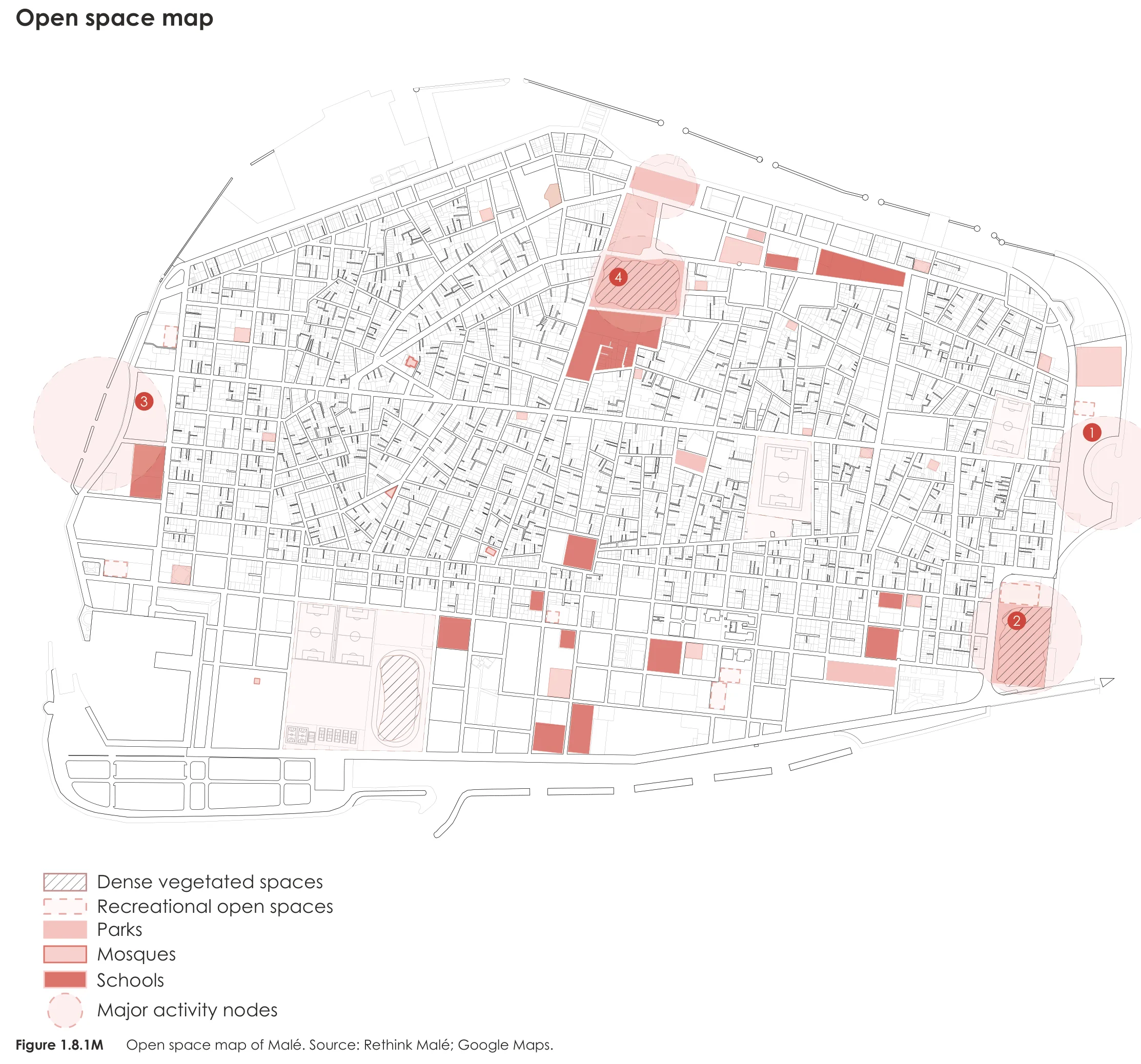 Page from the book: 1.8 Public and open space, Malé. Its text is given below, under "Read this page as text".