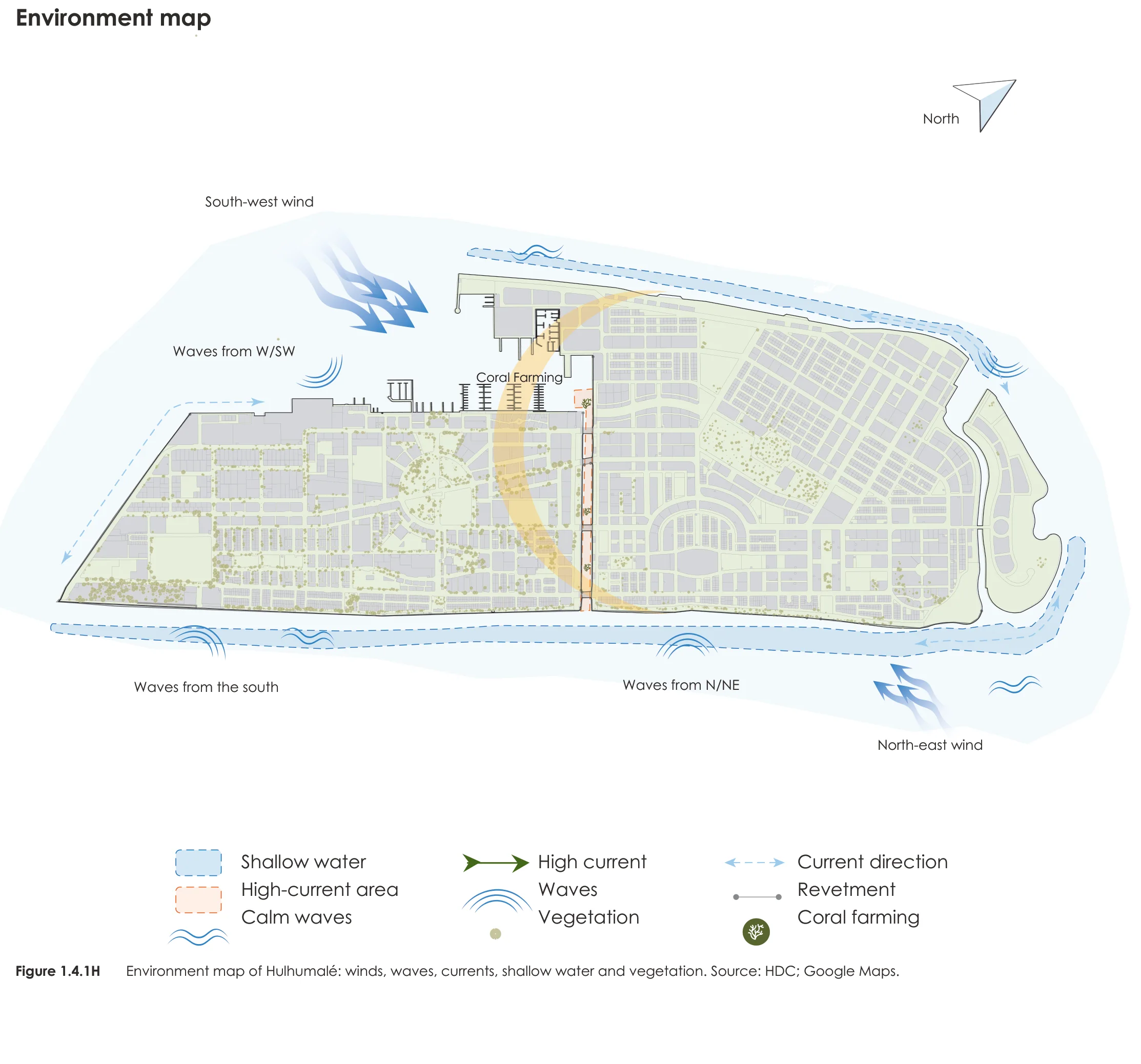 Page from the book: 1.4 Environment and climate, Hulhumalé. Its text is given below, under "Read this page as text".