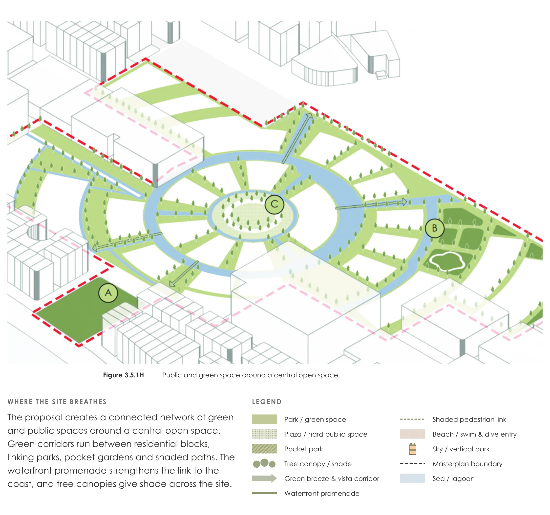 Page from the book: 3.5 Public and green space, Hulhumalé. Its text is given below, under "Read this page as text".