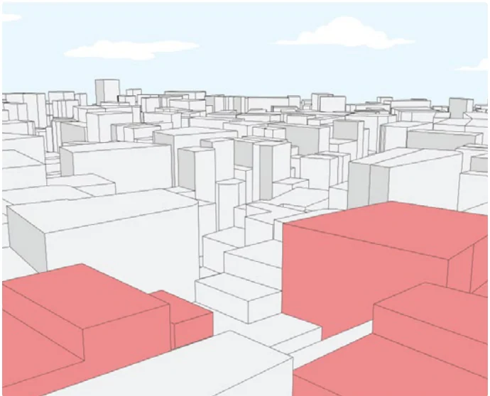 No room to play. High building density leaves little space for public recreation.